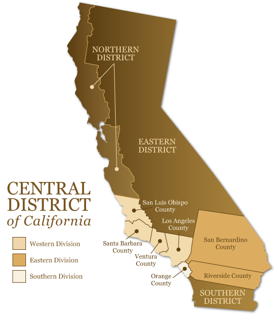Jurisdiction Map for the Central Distirct of California